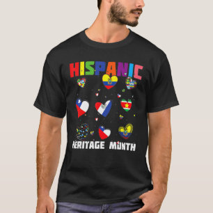 Love Flag Hearts Race Hispanic Heritage Month Lati T-shirt