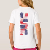 LOVE FLAG USA/EEUU TEXT BRUSH STROKE BY MASANSER P T-SHIRT (Achterkant)