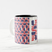 LOVE FLAG USA/EEUU TEXT BRUSH STROKE BY MASANSER P TWEEKLEURIGE KOFFIEMOK (Voorkant links)