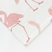 Love Flamingos Pink Polkadot Monogram Fleece Deken (Hoek)