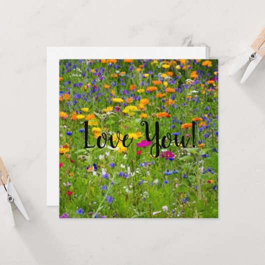 Love Flat Wenskaart Kaart (Voorkant / Achterkant in situ)