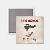 LOVE FLIGHT Bruiloft Save the Date Magneet (Voorkant / Achterkant)