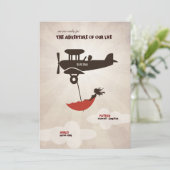 LOVE FLIGHT huwelijksuitnodiging Kaart (Staand voorkant)