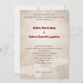 LOVE FLIGHT huwelijksuitnodiging Kaart (Achterkant)