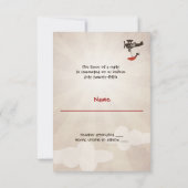 LOVE FLIGHT Weddenschap RSVP Uitnodiging (Achterkant)