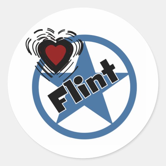 Love Flint Ronde Sticker (Voorkant)