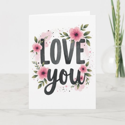 Love Floral Art Card Kaart (Voorkant)