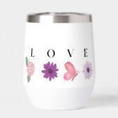 LOVE Floral Butterfly Design Romantic Gift for Her (Achterkant)