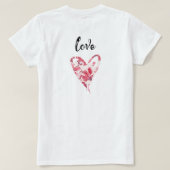  Love Floral Heart T-shirt (Design achterkant)