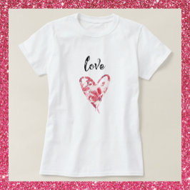  Love Floral Heart T-shirt