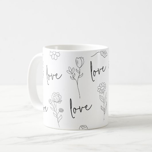 Love Floral Koffiemok (Voorkant links)