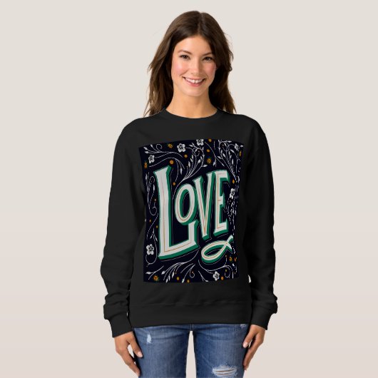 Love Floral Script Trui (Voorkant volledig)