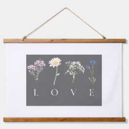 LOVE Floral Wall Art – Moody Botanical Print Hangend Wandkleed