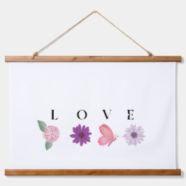 LOVE Floral Wall Art – Romantic Botanical Print  Hangend Wandkleed