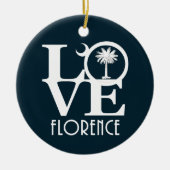 LOVE Florence South Carolina Keramisch Ornament (Voorkant)