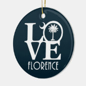 LOVE Florence South Carolina Keramisch Ornament (Links)