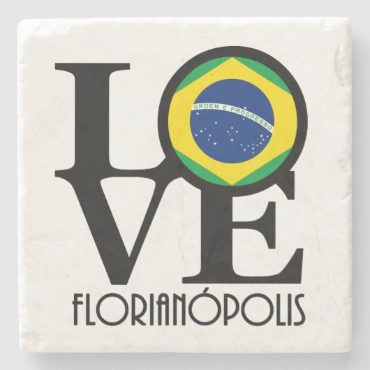 LOVE Florianópolis Brazilië Stenen Onderzetter (Voorkant)