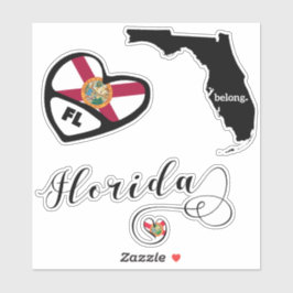 Love Florida 3 Verschillende Design, Die Cut Stick Sticker