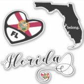 Love Florida 3 Verschillende Design, Die Cut Stick Sticker (Voorkant)