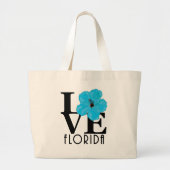 LOVE Florida Blue Hibiscus Grote Tote Bag (Voorkant)