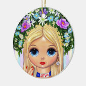 Love Flower Child Beauty Big Eye Doll Cute Keramisch Ornament (Links)