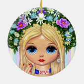 Love Flower Child Beauty Big Eye Doll Cute Keramisch Ornament (Achterkant)