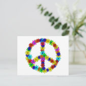 Love Flower Peace Sign Briefkaart (Staand voorkant)