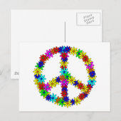 Love Flower Peace Sign Briefkaart (Voorkant / Achterkant)