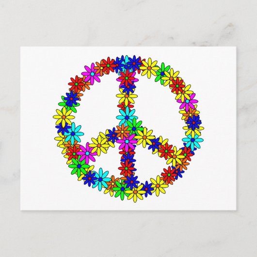 Love Flower Peace Sign Briefkaart (Voorkant)