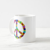 Love Flower Peace Sign Koffiemok (Voorkant links)