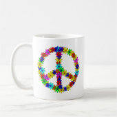 Love Flower Peace Sign Koffiemok (Links)
