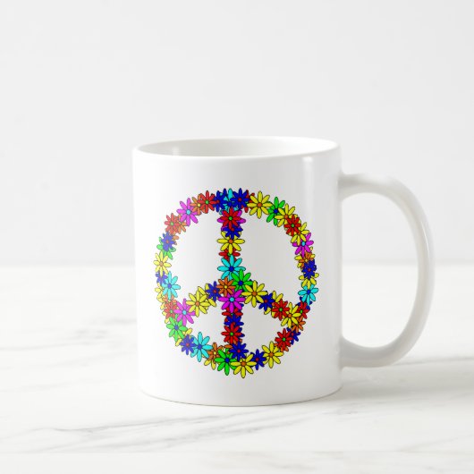 Love Flower Peace Sign Koffiemok (Rechts)