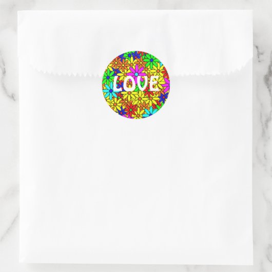 Love Flower Power Collage Stickers (Tas)