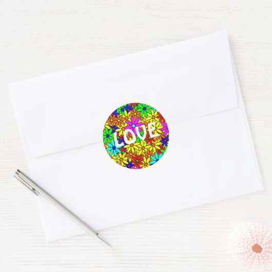 Love Flower Power Collage Stickers (Envelop)