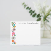 LOVE Flower Power Groovy 70's-thema Flat Note Kaar Bedankkaart (Staand voorkant)