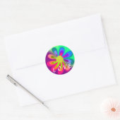 Love Flower Ronde Sticker (Envelop)
