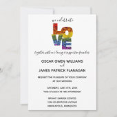 LOVE Flower Same-Sex Wedding Collection Invitation Kaart (Voorkant)
