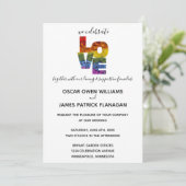 LOVE Flower Same-Sex Wedding Collection Invitation Kaart (Staand voorkant)