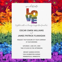 LOVE Flower Same-Sex Wedding Collection Invitation