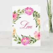 Love Flower Wreath Moederdag Kaart (Voorkant)