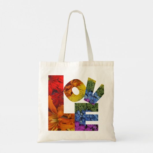 Love Flowers Canvas tas (Achterkant)