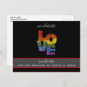 LOVE Flowers Homohuwelijk Save the Date Briefkaart (Voorkant / Achterkant)