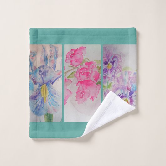 Love Flowers Mint Bathroom Bath Towel Set Bad Handdoek (Wasdoekje)