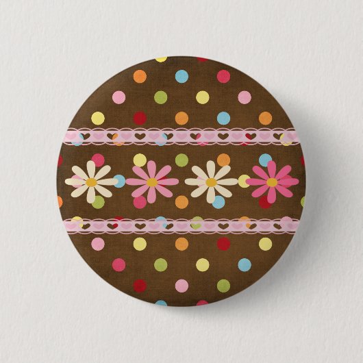 Love Flowers Ronde Button 5,7 Cm (Voorkant)