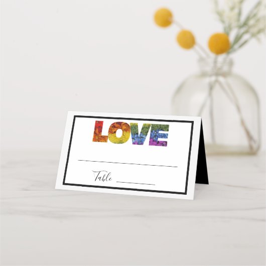 LOVE Flowers Same-Sex Wedding Collectie Plaatskaartje (Voorkant)