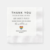 LOVE Flowers Same-Sex Wedding Napkins Servet (Voorkant)