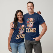 Love Flowery Heart Jar-Heart Shape Custom Photo T-shirt (Unisex)