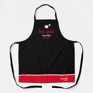 Love Food Chef Zwart-Rood-schort Schort