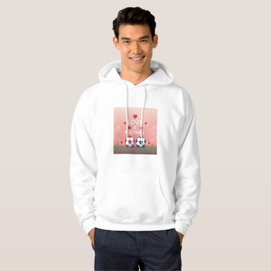 Love & Football - Arte Pixelado Hoodie (Voorkant volledig)