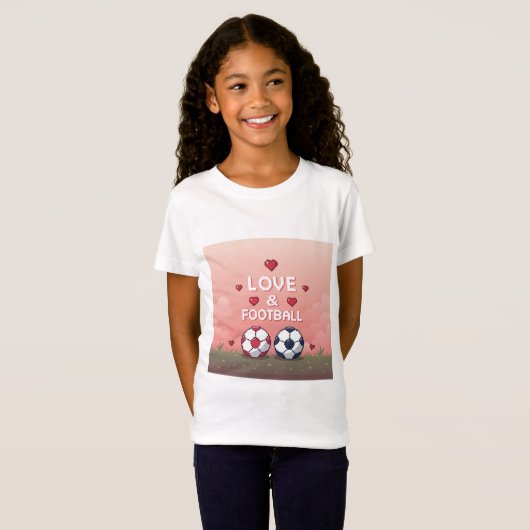 Love & Football - Arte Pixelado T-shirt (Voorkant volledig)
